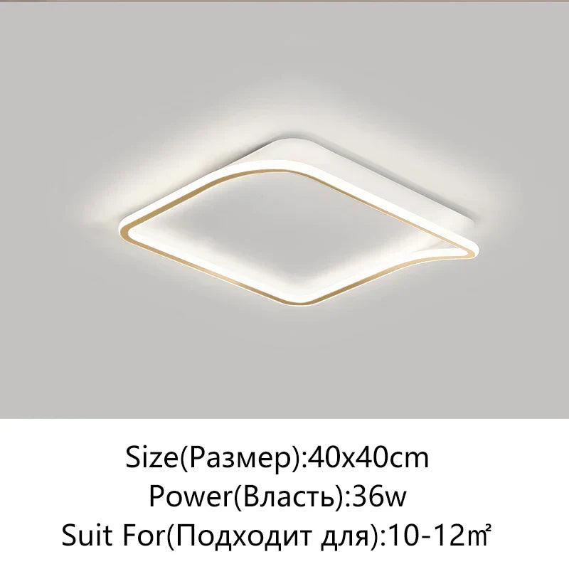 DecorBites™ Golden LED Ceiling Chandelier: Modern Simplicity for Living, Dining, and Bedrooms