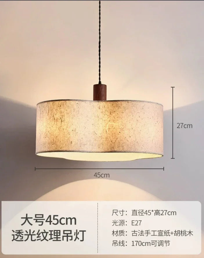 DecorBites™ Cream Wabi-sabi Chandelier Lamp Retro Japanese-style Bedroom Decor Lighting