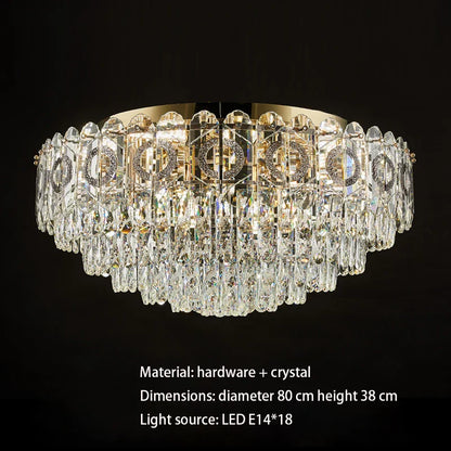 DecorBites™ Crystal Ceiling Lamp: Modern Simple Golden Round Light for Living Room, Bedroom, Study