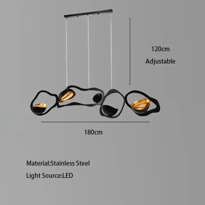 DecorBites™ Black Stainless Steel Chandelier LED - Modern Luxury Design for Living Room