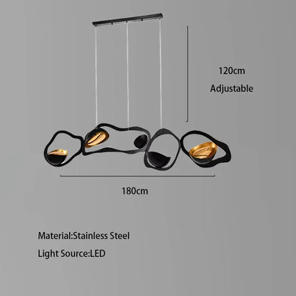 DecorBites™ Black Stainless Steel Chandelier LED - Modern Luxury Design for Living Room