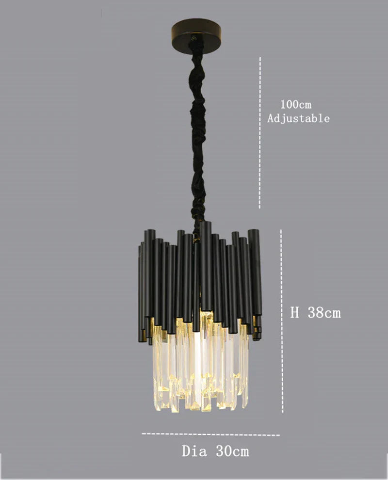 DecorBites™ Crystal Chandelier: Modern Luxury Lighting for Elegant Living and Dining Rooms