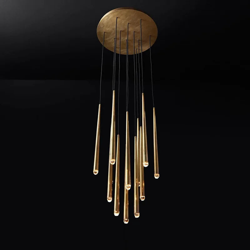 ™ Gold Copper Chandelier for Living Room, Staircase, Foyer, Dining Room, Cafe, Bar