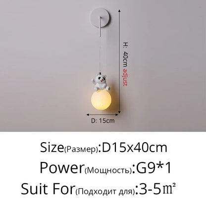 DecorBites™ Bear Bedroom Wall Lamp: Modern Chandelier for Home Decor and Indoor Lighting
