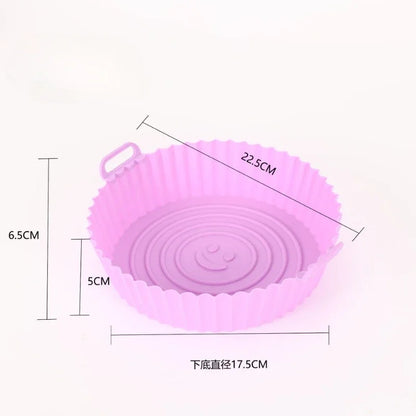 DecorBites™ Air Fryer Silicone Basket Trays Baking Grill Pan Pizza Mat Accessories
