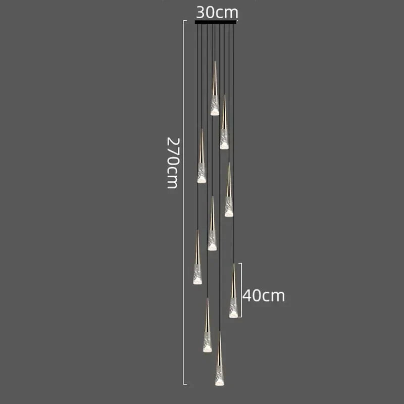 DecorBites™ LED Rain Drop Chandelier Staircase Pendant Light Fixture Modern Nordic Design