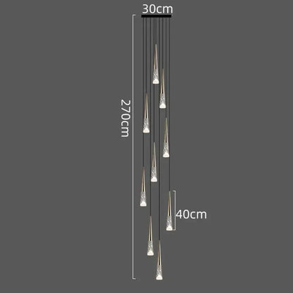 DecorBites™ LED Rain Drop Chandelier Staircase Pendant Light Fixture Modern Nordic Design