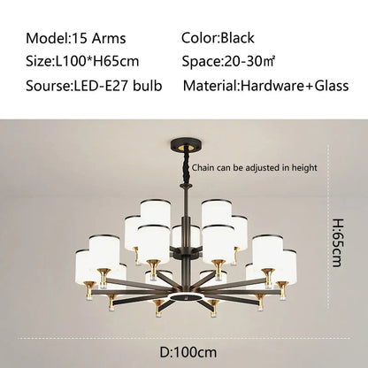 DecorBites™ Glass Chandelier: Nordic Modern LED Hanging Light for Living Room and Bedroom