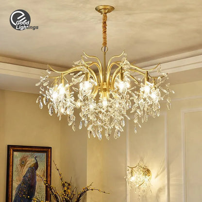 ™ Gold Crystal Ceiling Chandelier for Bedroom Dining Living Room