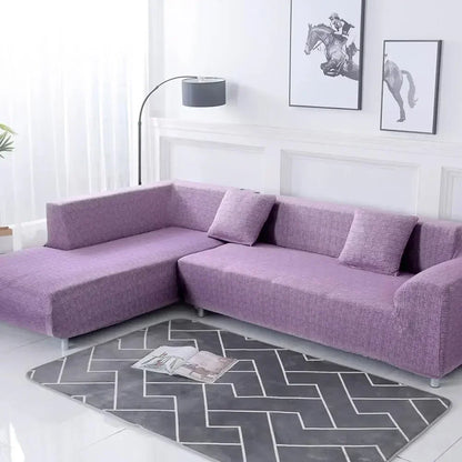 DecorBites™ Geometric Stretch Sofa Cover Slipcover | Couch Protector | L Shape Sofa Cover