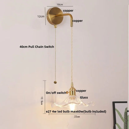 DecorBites™ LED Wall Lights Bar Bedroom Study Clear Glass Bedside Lamp Modern Stair Light Fixtures