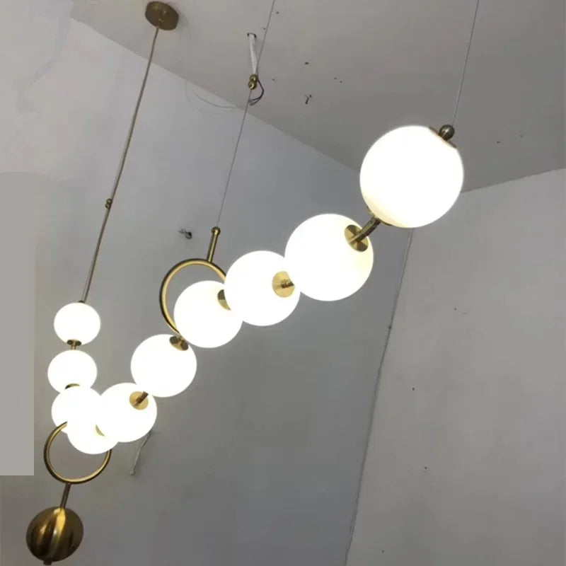 DecorBites™ Golden Necklace Chandelier Luxury Ceiling Light for Staircase and Dining Room