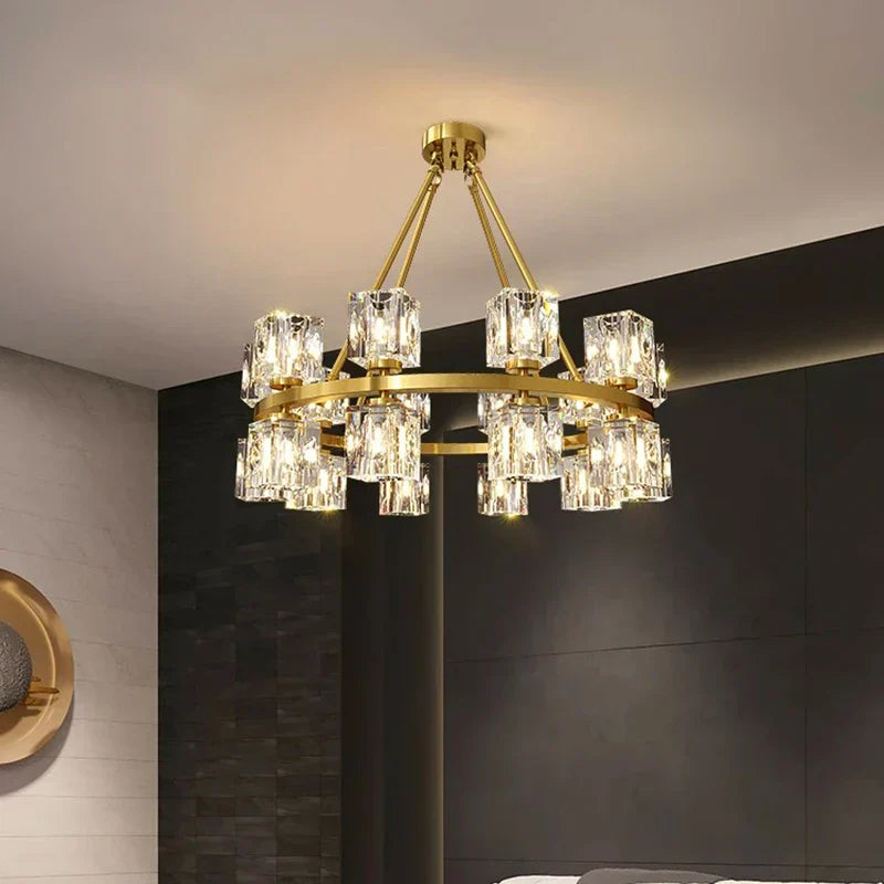 DecorBites™ Crystal Chandelier for Living and Dining Room Lighting