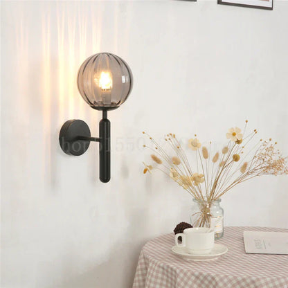 DecorBites™ Blue Glass Balls Wall Lamp: Modern Living Room Bedroom Sconce for TV Background.