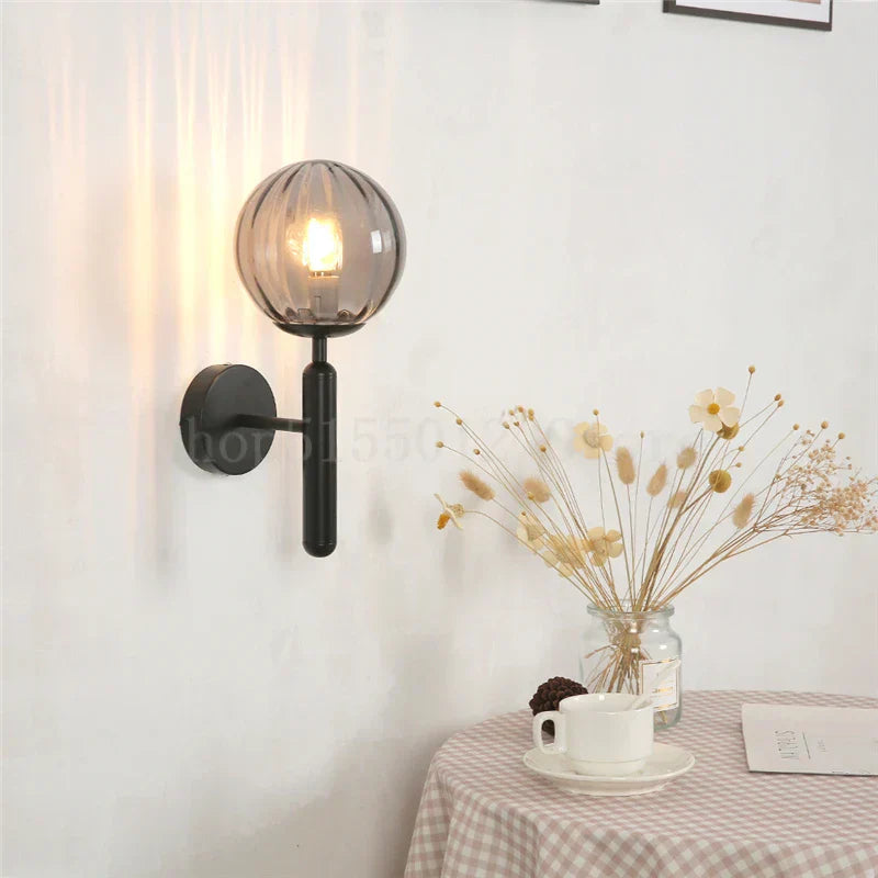 DecorBites™ Blue Glass Balls Wall Sconce for Living Room, Bedroom, or Corridor