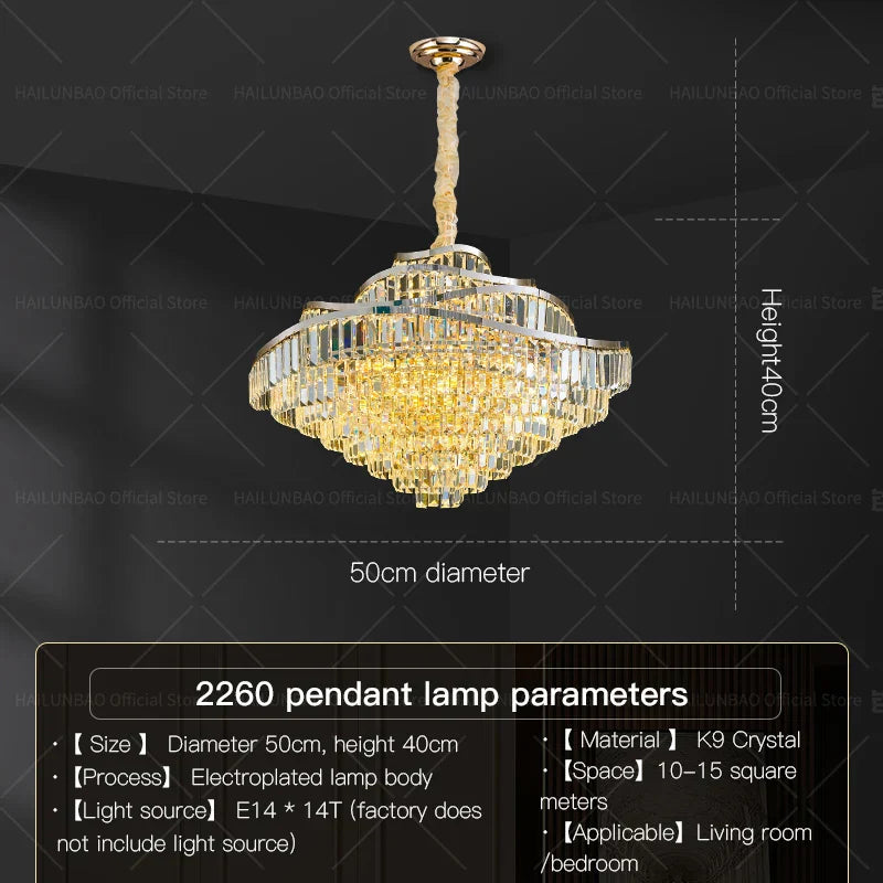 DecorBites™ Crystal Chandelier LED Lighting for Luxury Living Room, Bedroom, Dining Room