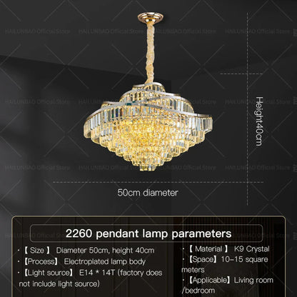 DecorBites™ Crystal Chandelier LED Lighting for Luxury Living Room, Bedroom, Dining Room
