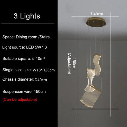 DecorBites™ LED Ceiling Chandelier Stairs Pendant Lamp Modern Novelty Lighting Living Room Dining Room