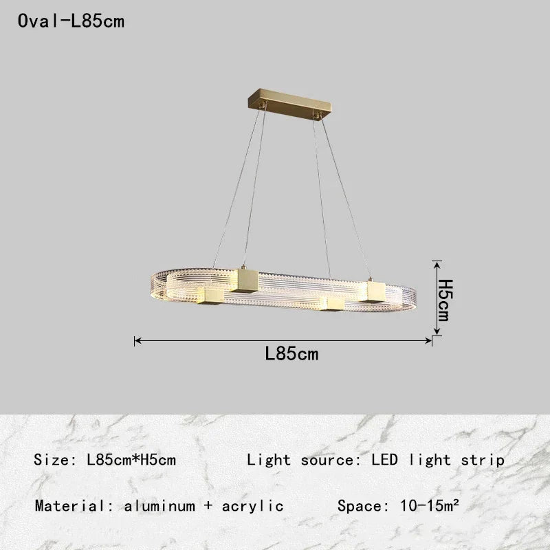 DecorBites™ LED Chandelier with Acrylic Lampshade for Living Room Dining Bedroom Lighting