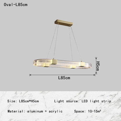 DecorBites™ LED Chandelier with Acrylic Lampshade for Living Room Dining Bedroom Lighting