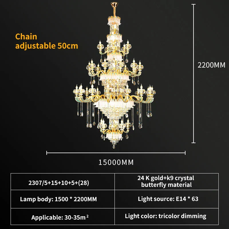 DecorBites™ Crystal Candle Chandelier for Luxury Living Room, Bedroom, and Dining Room