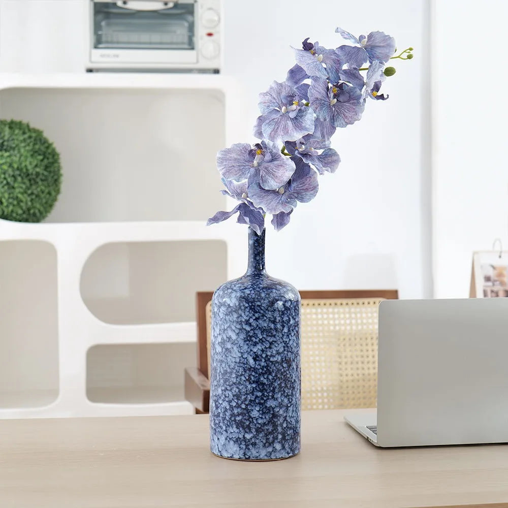 DecorBites™ Blue Ceramic Vase Porcelain Pot Flower Arrangement Home Decor Accessories