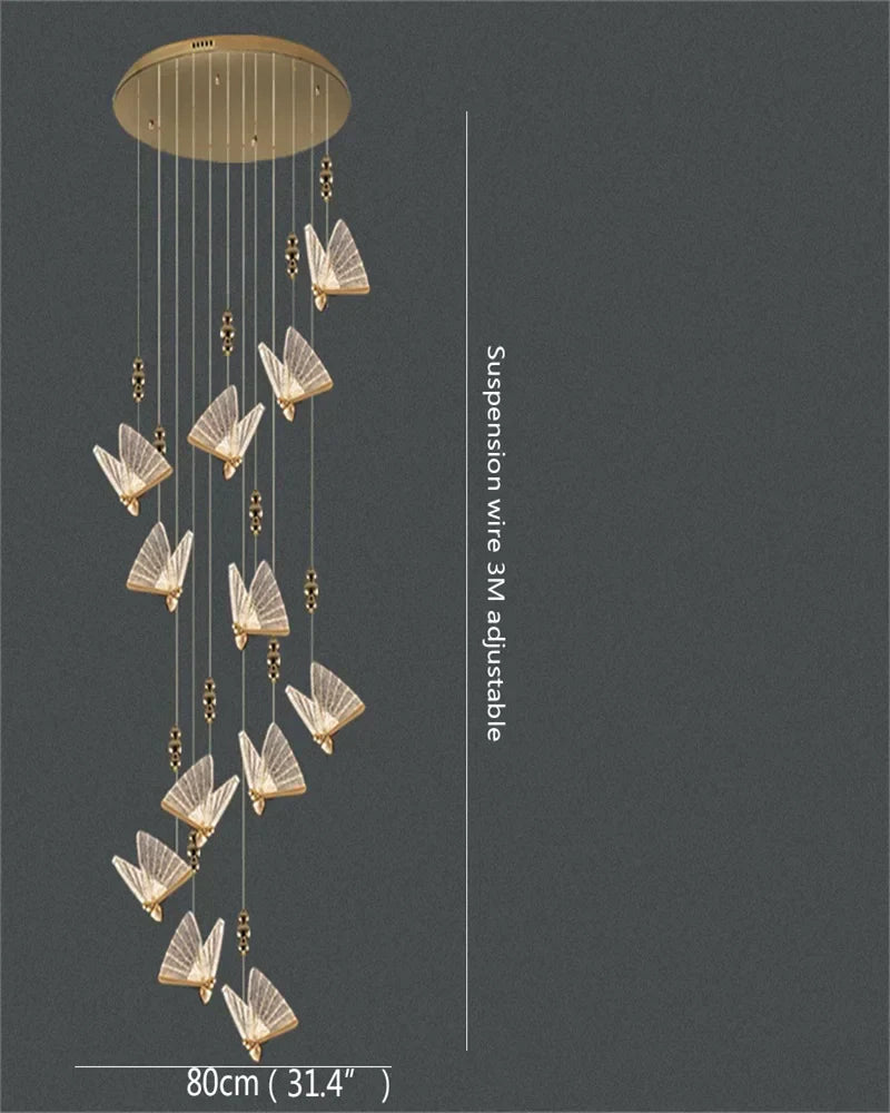 DecorBites™ Butterfly LED Chandelier: Modern Hanging Light for Home, Bedroom, Coffee Store & More