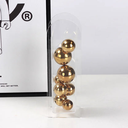 DecorBites™ Acrylic Ball Vase Stack Home Decoration Golden Arch Flower Accessory