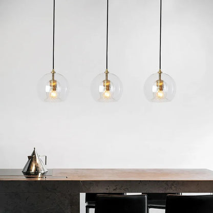 DecorBites™ Clear Glass Ball Pendant Light Chandelier for Living Room Dining Room Home Decor
