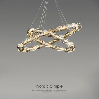 DecorBites™ Crystal Chandelier Pendant Light - Dimmable Modern Luxury LED Chrome Luminaria