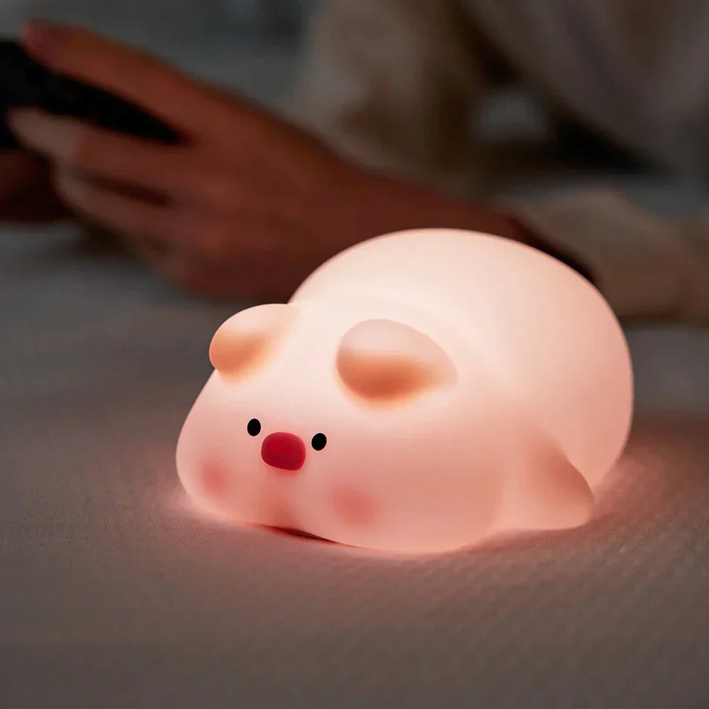 DecorBites™ Animal Silicone Night Light USB Rechargeable Timer Baby Kids Bedside Lamp