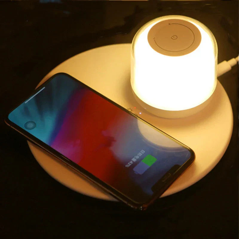 ™ LED Light Wireless Charger Table Lamp for iPhone Samsung Huawei - Wireless Charging Pad