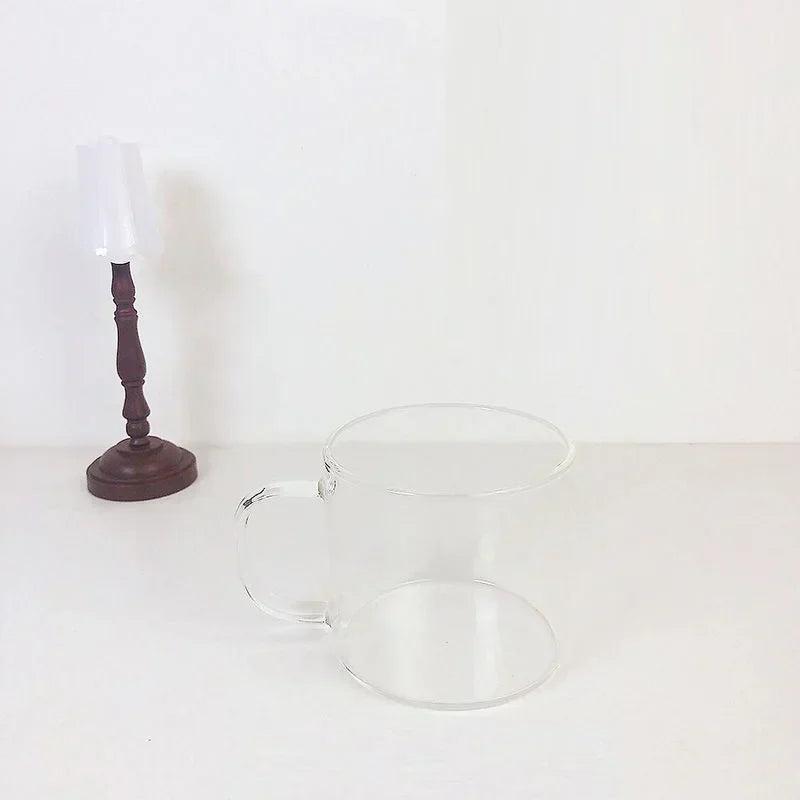 DecorBites™ 13.5oz Cow Pattern Glass Mug with Spoon Lid for Student Dormitory