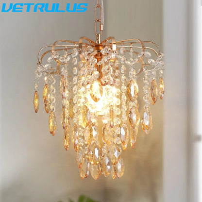 DecorBites™ Crystal Led Pendant Light Modern Chandelier Ceiling Lamp for Living Room