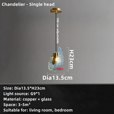 DecorBites™ Blue Glass LED Pendant Lamps for Home Decor and Lighting Innovation