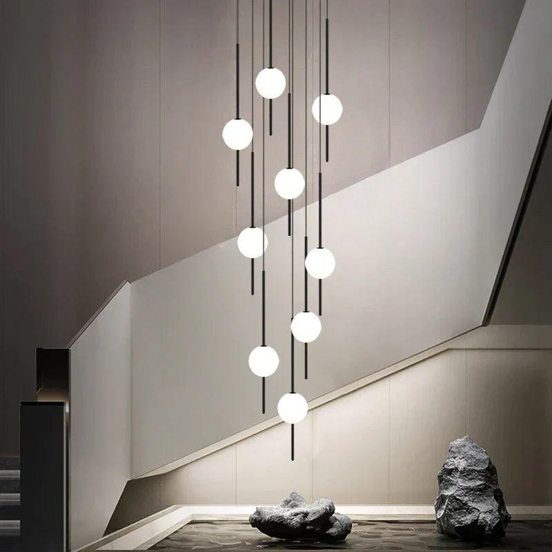 DecorBites™ Creative LED Chandeliers: Luxurious Design for Living Rooms, Large Lighting Fixtures for Staircases