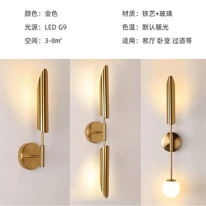 DecorBites™ Golden Inclined Tube Wall Lamp for Modern Luxury Living Room Bedroom Décor