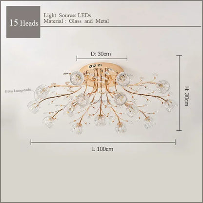 DecorBites™ Crystal Ceiling Light for Modern Light Luxury Living Spaces by Samsarah Lighting