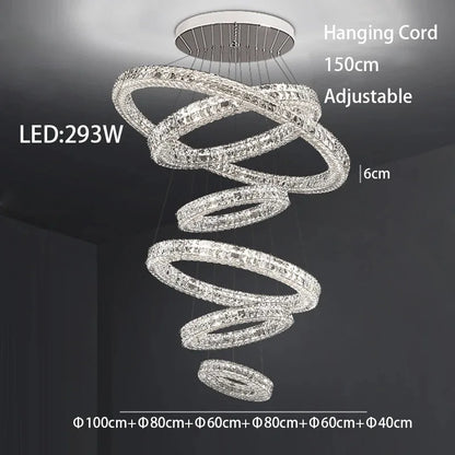 DecorBites™ Crystal LED Chandelier - Modern Luxe Living Room Lighting