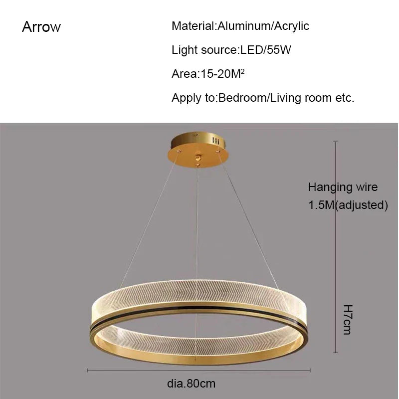 DecorBites™ Black/Gold LED Pendant Lights | Modern Design for Home Lighting Decoration