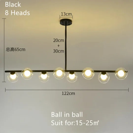 ™ Gold Glass Ball LED Pendant Light for Kitchen Dining Room Lighting