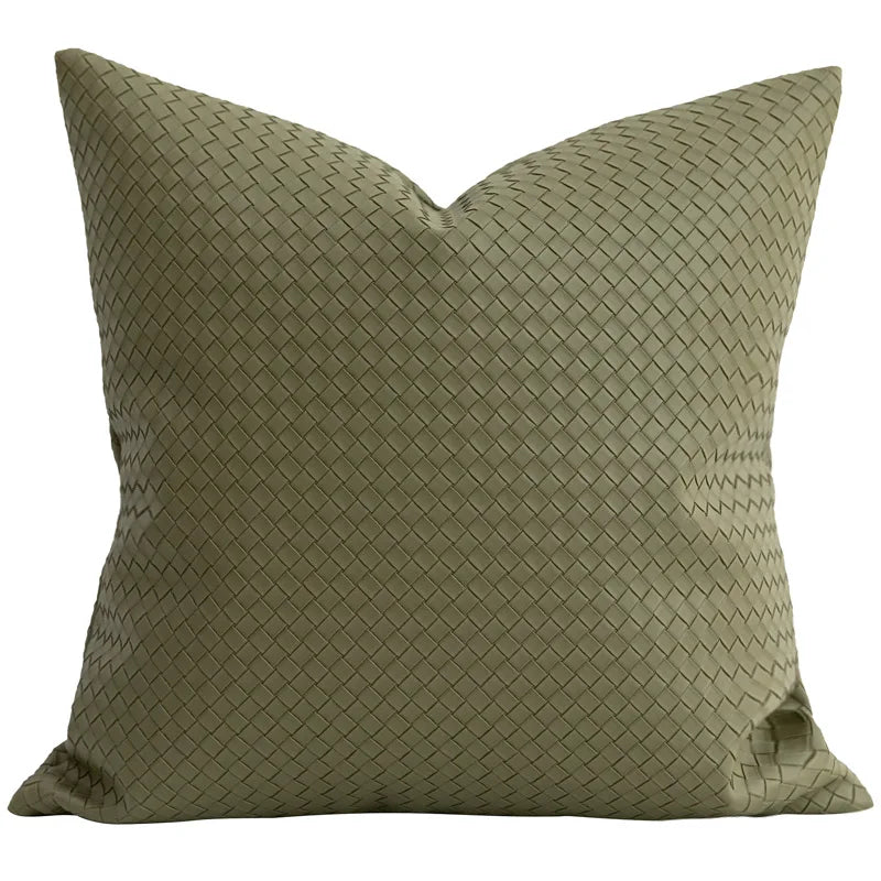 DecorBites™ Geometric Faux Leather Throw Pillow Cover - Modern Luxury Pillowcase