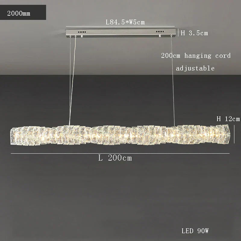 DecorBites™ Glass Chandelier LED Ceiling Light Fixture Modern for Living Room Hotel Dining Hall