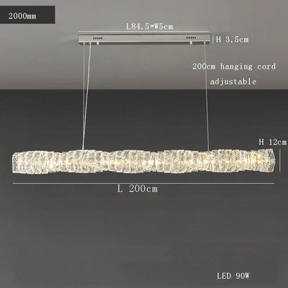 DecorBites™ Glass Chandelier LED Ceiling Light Fixture Modern for Living Room Hotel Dining Hall
