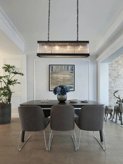 DecorBites™ Kristal Glass Rectangle Pendant Lights - Nordic Classic Dining Table Luminaire