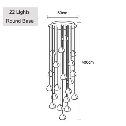 DecorBites™ Crystal Ball Chandelier: Long Adjustable Staircase Pendant Light perfect for Home & Restaurant