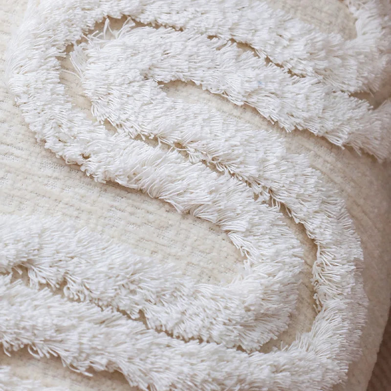 DecorBites™ Geometric Waves Tufted Pillow Covers with Embroidered Tassels