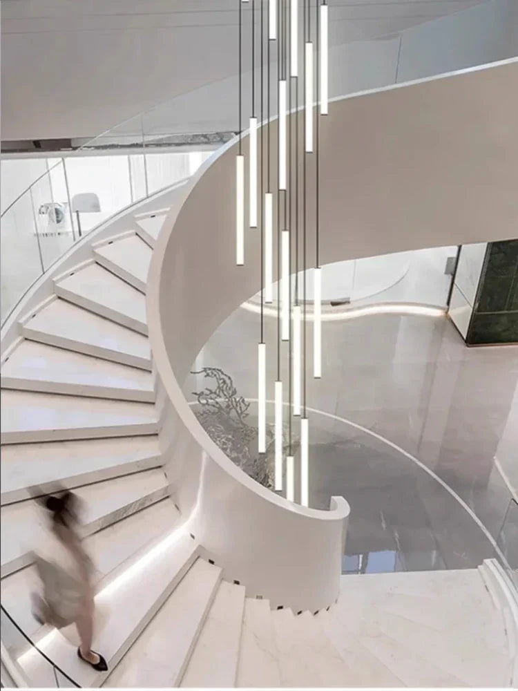 Acrylic Stair Pendant Lights for Modern Villa Decor - DecorBites™ Duplex Loft LED Chandelier