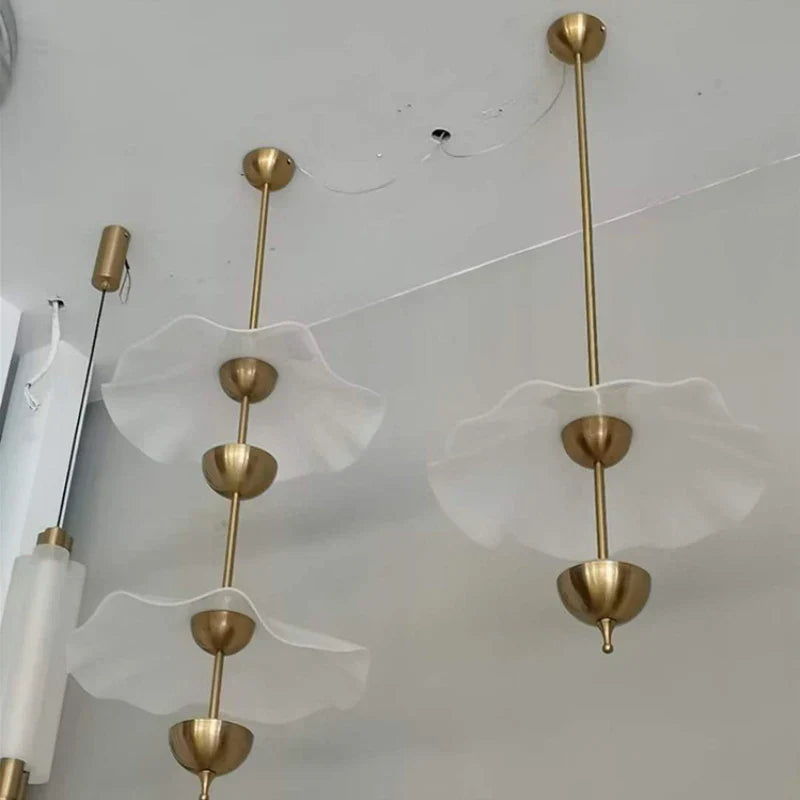 DecorBites™ Lotus Leaf Pendant Lamp - Gold Metal Art Deco Lighting for Home, Restaurant, Shop
