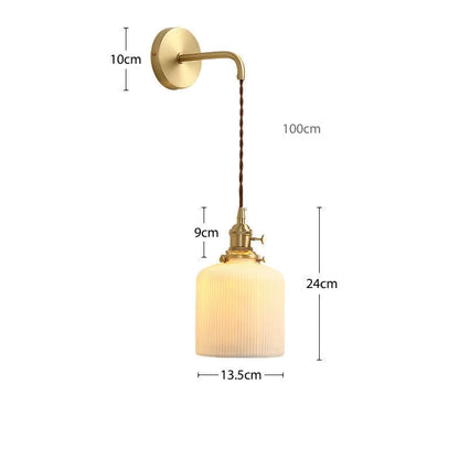 DecorBites™ Ceramic Wall Lamp Pull Chain LED Modern Nordic Copper Socket Mirror Light